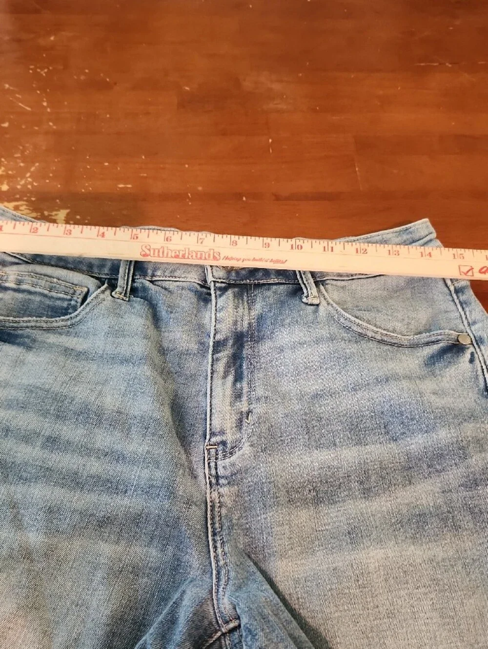 Judy Blue High Rise Distressed Cuffed Cutoff Denim Shorts light wash Size L